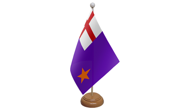 Purple Standard Small Flag With Wooden Stand